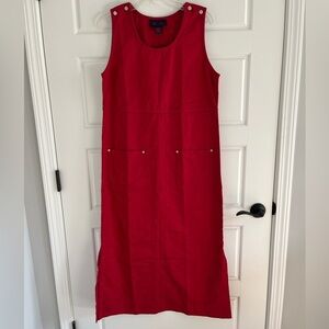 Vintage Denim & Co Red Midi Maxi Jumper Dress Prairie Grannycore M Lagenlook